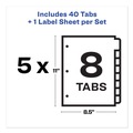Office Jansan | Avery 12450 11 x 8.5 Print and Apply Index Maker Clear Label 8-Tab Dividers with Printable Label Strip - Frosted Clear Tabs (5/Pack) image number 4