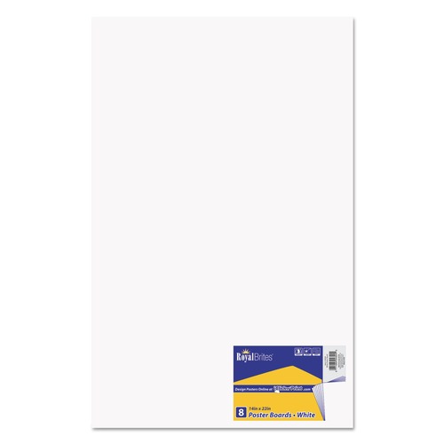  | Royal Brites 24324 14 in. x 22 in. Premium Coated Poster Board - White (8/Pack) image number 0