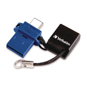 Verbatim Store n' Go Dual USB 3.2 Gen 1 Flash Drive for USB-C Devices - Blue