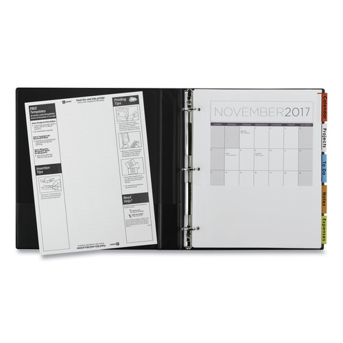 Insertable Dividers w/Single Pockets, 5-Tab, 11.25 x 9.13, White, 1 Set