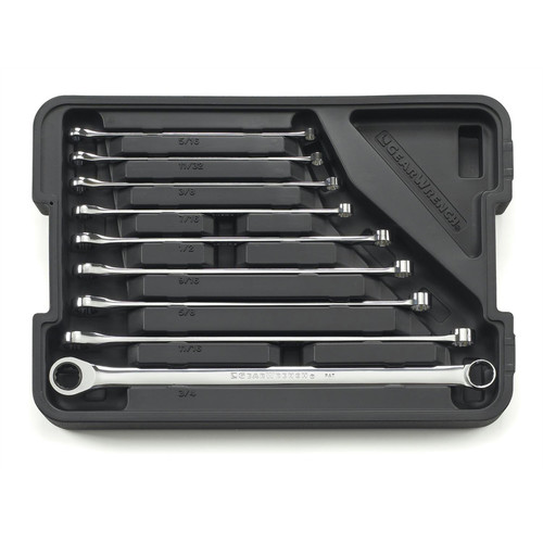  | GearWrench 85998 9-Piece GearBox 12 Point XL SAE Double Box Ratcheting Wrench Set image number 0