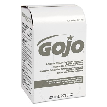 GOJO Industries 9212-12 800 milliliter Ultra Mild Lotion Soap Refill with Chloroxylenol - Coconut Scent