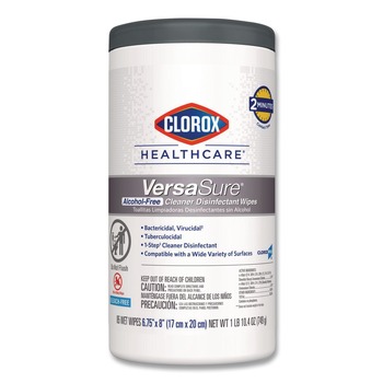 Clorox Healthcare VersaSure 6.75 in. x 8 in. 1-Ply Cleaner Disinfectant Wipes - Original Scent White