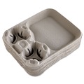 Cups and Lids | Chinet 20990 8 oz. -  44 oz. 2 Cups StrongHolder Molded Fiber Cup/Food Trays - Beige (100/Carton) image number 2