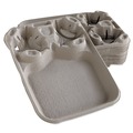 Cups and Lids | Chinet 20990 8 oz. -  44 oz. 2 Cups StrongHolder Molded Fiber Cup/Food Trays - Beige (100/Carton) image number 2