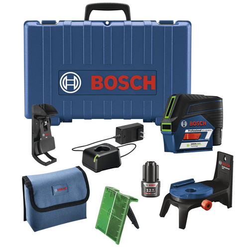 Bosch Gcl100 80cg 12v Green Beam Cross Line Laser With Plumb