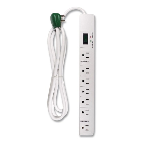 Office Electronics & Batteries | GoGreen Power GG-17636 6 ft. Cord 1,200 Joules 7-Outlet Surge Protector - White image number 0