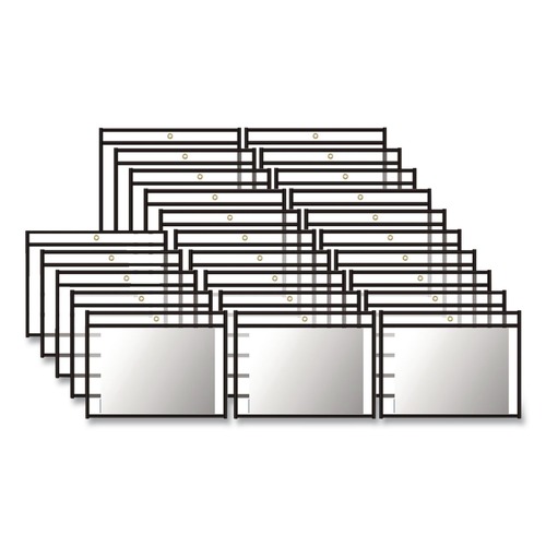 Office Jansan | C-Line 49912 Super Heavy-Duty Top Load 12 in. x 9 in. Insert Stitched Shop Ticket Holders - Clear Front, Black Border (25/Box) image number 0