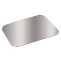 Food Trays, Containers, and Lids | Handi-Foil HFA 4045L 6.25 in. x 8.37 in. Foil Laminated Board Lid for Take Out Containers - White/Silver (500/Carton) image number 0