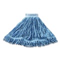 Mops | Rubbermaid Commercial FGD25306BL00 Super Stitch Cotton/Synthetic Blend Mop Head - Large, Blue (6/Carton) image number 1