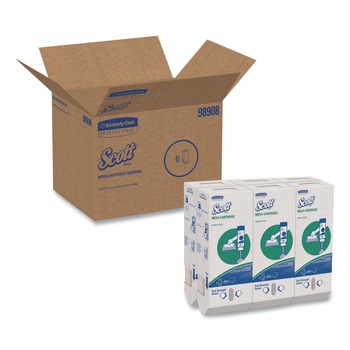Scott 98908 MegaCartridge 8.4 in. x 6.5 in. 1-Ply Napkins - White (6/Carton)