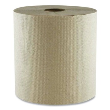 Boardwalk Hard Wound Towel, 1-Ply, 8-in x 700 ft, Brown, 6 Rolls/Carton