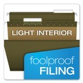File Folders | Pendaflex 04153 1/3 1/3-Cut Tabs Legal Size Reinforced Hanging File Folders with Printable Tab Inserts - Standard Green (25/Box) image number 6