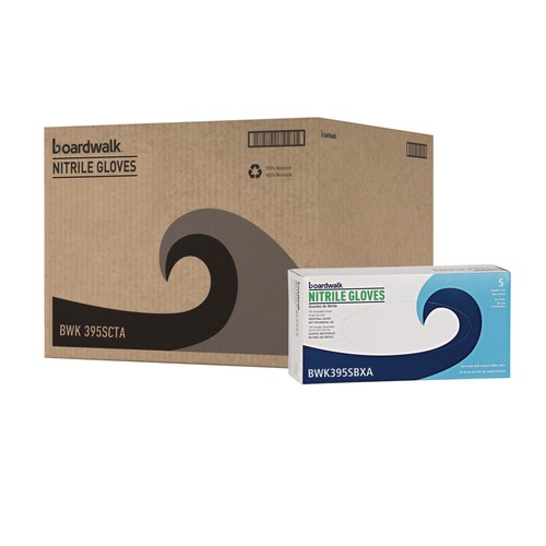 Disposable Gloves | Boardwalk 395SCTA Disposable Powder-Free Nitrile Gloves Small Blue 5 mil 100/Box 10 Boxes/Carton image number 0
