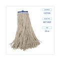 Mops | Boardwalk BWK720C 20 oz. Economical Lie-Flat Cotton Fiber Mop Head - White (12/Carton) image number 4
