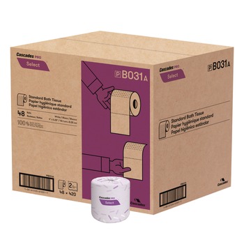 Cascades PRO B031 4 in. x 3.25 in. 2-Ply Select Standard Bath Tissue - White (48/Carton)