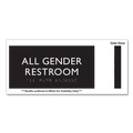 Floor Signs | Headline Sign 69920 4 in. x 8 in. All Gender Restroom Plastic ADA Sign - Clear/White image number 3