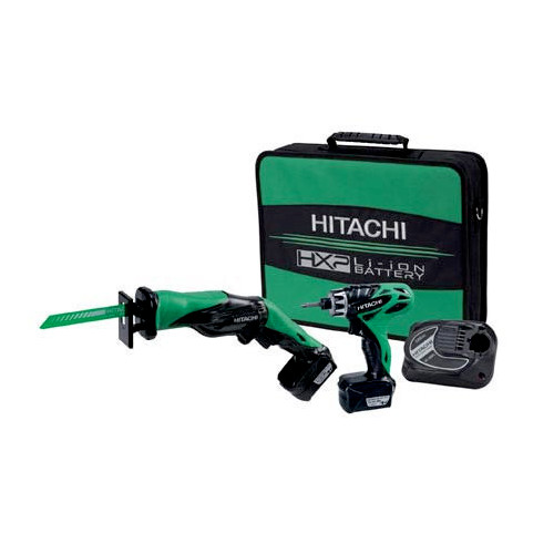 Combo Kits | Hitachi KC10DBLPL HXP 10.8V Cordless Lithium-Ion 1/4 in. Micro Drill Driver and Reciprocating Saw Kit (1.5 Ah) image number 0