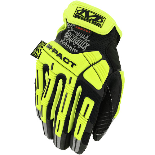 Work Gloves | Mechanix Wear SMP-C91-010 Hi-Viz M-Pact E5 Work Gloves - Large, Fluorescent Yellow image number 0
