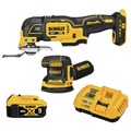 Combo Kits | Dewalt DCK202P1 20V MAX XR Brushless Lithium-Ion Cordless 5 in. Random Orbital Sander and 3-Speed Oscillating Multi-Tool Combo Kit (5 Ah) image number 0