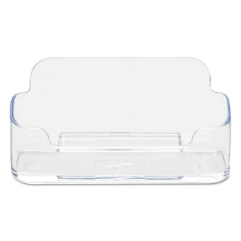 Deflecto 3.88 in. x 1.38 in. x 1.81 in. Plastic Horizontal Business Card Holder - Clear