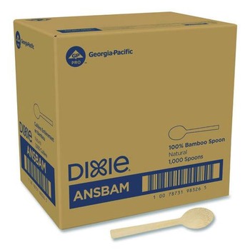 Dixie ANSBAM Mediumweight Bamboo Paper Spoon - Light Golden (1000/Carton)