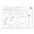  | Alba PMWAVE 18.88w x 14d x 68.5h Wavy Six Hangers/Two Knobs/Four Hooks Coat Tree - Silver/Wood image number 5