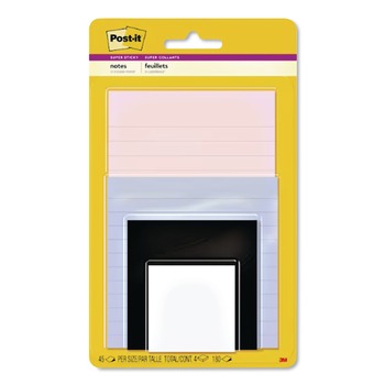 Post-it Notes Super Sticky 45-Sheet Pads in Simply Serene Colors - Assorted Sizes/Assorted Colors