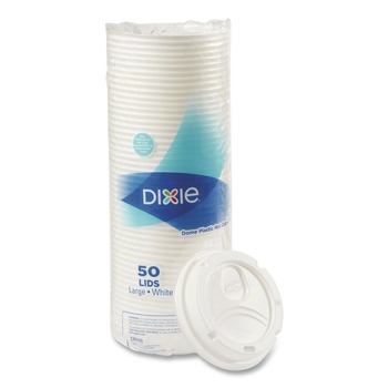 Dixie D9542 10 oz. - 20 oz. Hot Cups Drink-Thru Dome Lids - White (100/Pack)