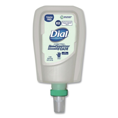 Cleaning & Janitorial Supplies | Dial Professional 16694EA 1 Liter Bottle Antibacterial Foaming Hand Sanitizer Refill for FIT Touch Free Dispenser - Fragrance-Free image number 0
