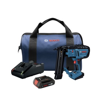 Factory Reconditioned Bosch 18V Lithium-Ion Brushless Cordless 18-Gauge Brad Nailer Kit (2 Ah)