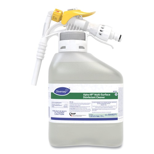 All-Purpose Cleaners | Diversey Care 5549271 5 Liter Alpha-HP Multi-Surface Disinfectant Cleaner - Citrus Scent (1/Carton) image number 0