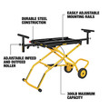 Dewalt DWX726 25 in. x 60 in. x 32.5 in. Heavy-Duty Rolling Miter Saw Stand - Yellow/Black image number 9