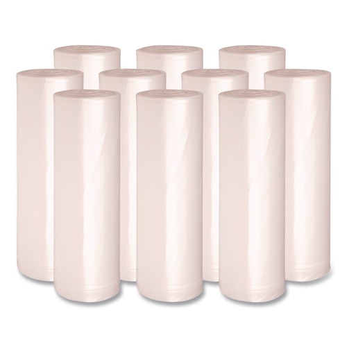 Trash & Waste Bins | Boardwalk Z8048HNKR01 40 in. x 48 in. 45 Gallon 13 mic High Density Industrial Coreless Roll Can Liners - Natural (250/Carton) image number 0