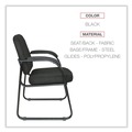 Labor Day Sale! Save $30 off $199! | Alera ALERL43C11 Genaro Series 25 in. x 24.80 in. x 33.66 in. Fabric Half-Back Sled Base Guest Chair - Black image number 7
