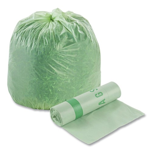 Percentage Off | Stout by Envision E3039E11 EcoSafe-6400 30 in. x 39 in. 1.1 mil. 30 Gallon Compostable Bags - Green (48/Box) image number 0