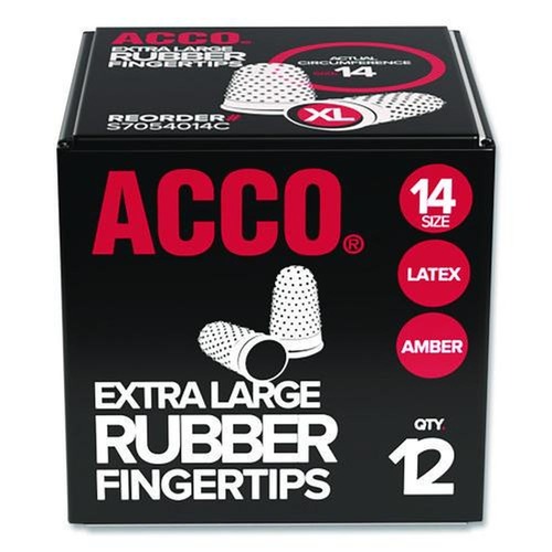 Office Jansan | Swingline S7054014C Rubber Finger Tips - 14 (X-Large), Amber (1 Dozen) image number 0