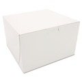 Food Trays, Containers, and Lids | SCT 9455 8 in. x 8 in. x 5 in. One-Piece Non-Window Paper Bakery Boxes - White (100/Carton) image number 0