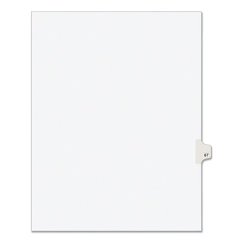 Avery 10-Tab 67 11 in. x 8.5 in. Preprinted Legal Exhibit Side Tab Index Dividers - White (25/Pack)