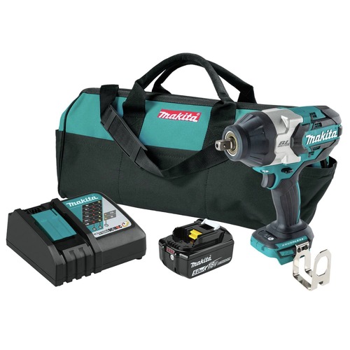 New Year New Savings! Save $25 off $150 | Makita XWT19T 18V LXT Brushless 3-Speed Lithium-Ion 1/2 in. Square Drive Cordless Impact Wrench Kit with 2 Batteries (5 Ah) image number 0