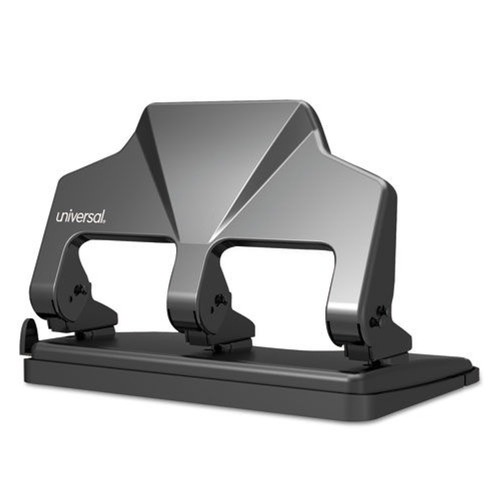 Office Jansan | Universal UNV74325 30-Sheet Three 7mm Hole Power Assist Punch - Black image number 0