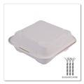 Labor Day Sale! Save $30 off $199! | Eco-Products EP-HC81 Vanguard 8 in. x 8 in. x 3 in. Compostable Sugarcane Clamshells - White (200/Carton) image number 5