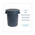 Trash Cans | Boardwalk 3485199 44-Gallon Round Plastic Waste Receptacle - Gray image number 4
