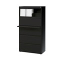 Office Filing Cabinets & Shelves | Alera 26144 30 in. x 18.62 in. x 67.62 in. Five Legal/Letter/A4-Size File Drawers Lateral File Cabinet - Black image number 2