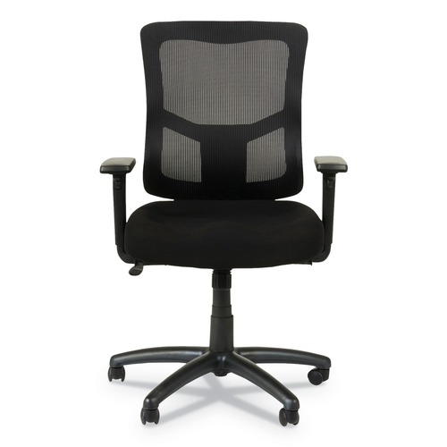 Office Chairs | Alera ALEELT4214F Elusion II Series 275 lbs. Capacity Mesh Mid-Back Swivel/Tilt Chair with Adjustable Arms - Black image number 0
