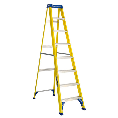 Step Ladders | Louisville FS2008 8 ft. Type I Duty Rating 250 lbs. Load Capacity Fiberglass Step Ladder image number 0