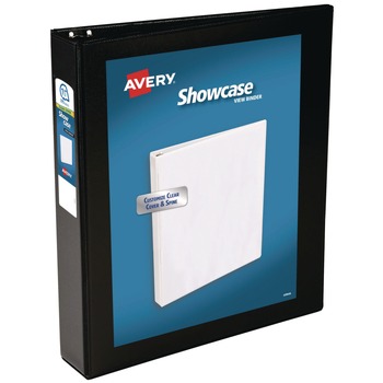 Avery 11 in. x 8.5 in. 3 Rings 1.5 in. Capacity Showcase Economy View Binders with Slant Rings - Black