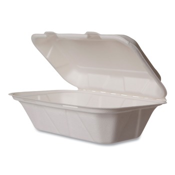 Vegware 5 in. x 9 in. x 2 in. Nourish Molded Fiber Takeout Containers - White (250/Carton)