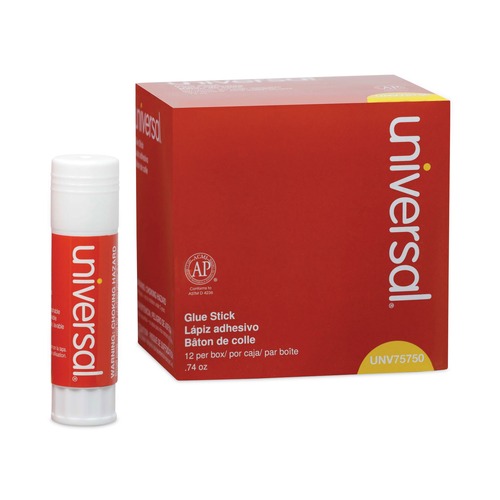  | Universal UNV75750 0.74 oz., Glue Stick - Clear (12/Pack) image number 0
