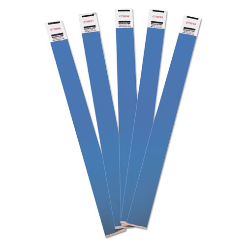 Bulk Savings Pricing 1 | Advantus 75442 10 in. x 0.75 in. Sequentially Numbered Crowd Management Wristbands - Blue (100/Pack) image number 0
